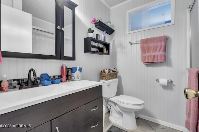 8 Tijuana Ct, Toms River, NJ 08757 - bathroom featuring vanity, tile patterned floors, and ornamental molding