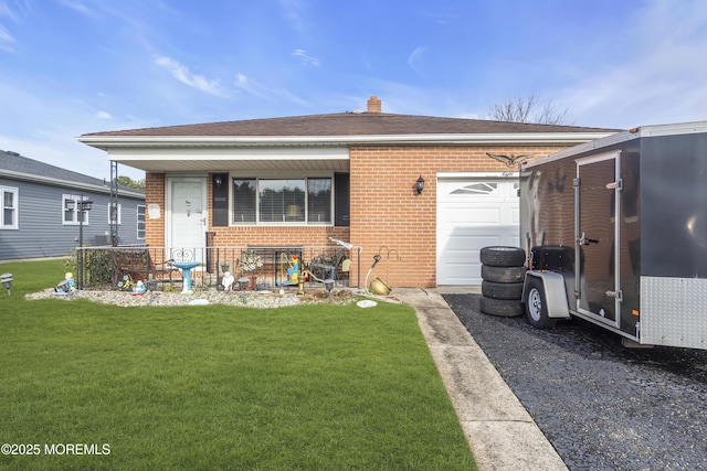 8 Tijuana Ct, Toms River, NJ 08757 - back of house featuring brick siding, a porch, an attached garage, a lawn, and roof with shingles