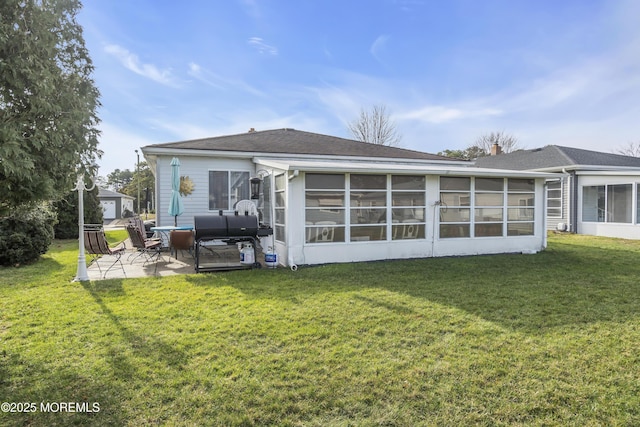 8 Tijuana Ct, Toms River, NJ 08757 - rear view of property with a patio area, a sunroom, and a yard