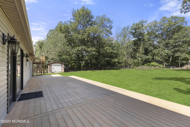 1792 Todd Rd, Toms River, NJ 08755 - wooden deck featuring a shed and view of scattered trees