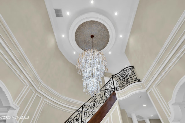 5 Champlain Ct, Lakewood, NJ 08701 - detailed view of a chandelier, recessed lighting, and crown molding