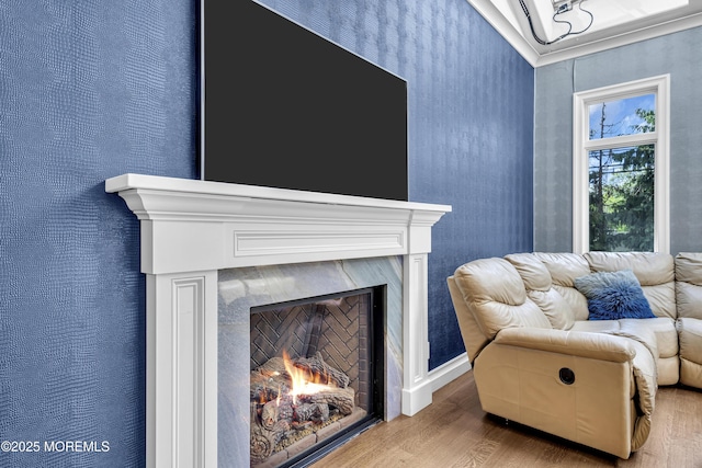 5 Champlain Ct, Lakewood, NJ 08701 - living area featuring wood finished floors and a fireplace