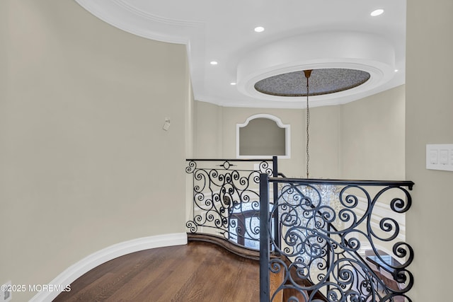 5 Champlain Ct, Lakewood, NJ 08701 - stairway with wood finished floors and recessed lighting