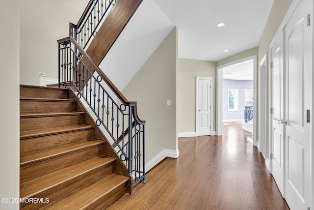 5 Champlain Ct, Lakewood, NJ 08701 - stairway featuring wood finished floors and recessed lighting