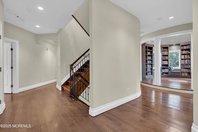 5 Champlain Ct, Lakewood, NJ 08701 - foyer entrance with wood finished floors, recessed lighting, stairs, and arched walkways