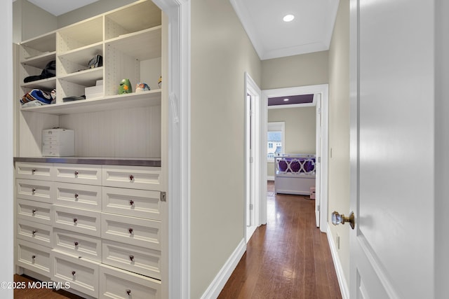 5 Champlain Ct, Lakewood, NJ 08701 - hall with dark wood finished floors and baseboards