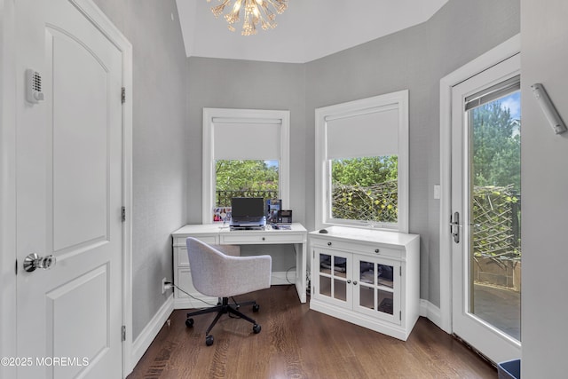 5 Champlain Ct, Lakewood, NJ 08701 - office space featuring a chandelier and dark wood-style floors