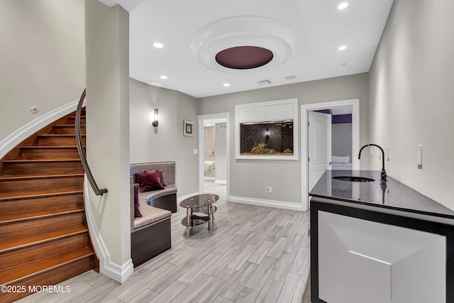 5 Champlain Ct, Lakewood, NJ 08701 - interior space featuring stairs, light wood-style floors, and recessed lighting