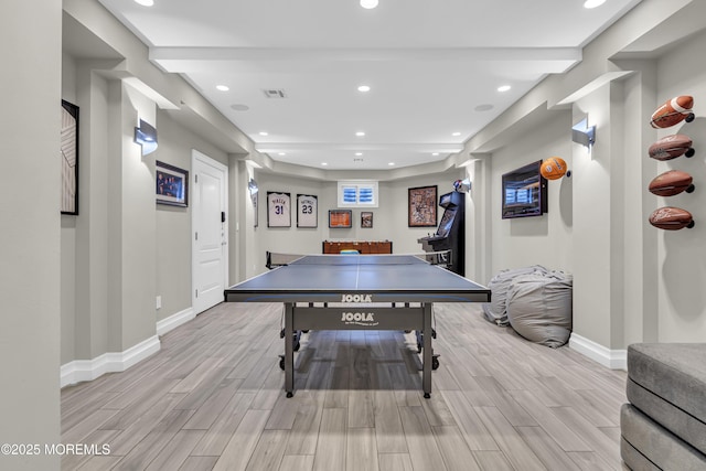 5 Champlain Ct, Lakewood, NJ 08701 - recreation room with light wood-type flooring and recessed lighting