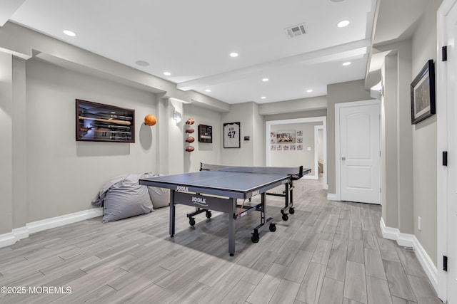 5 Champlain Ct, Lakewood, NJ 08701 - rec room with light wood-style flooring and recessed lighting