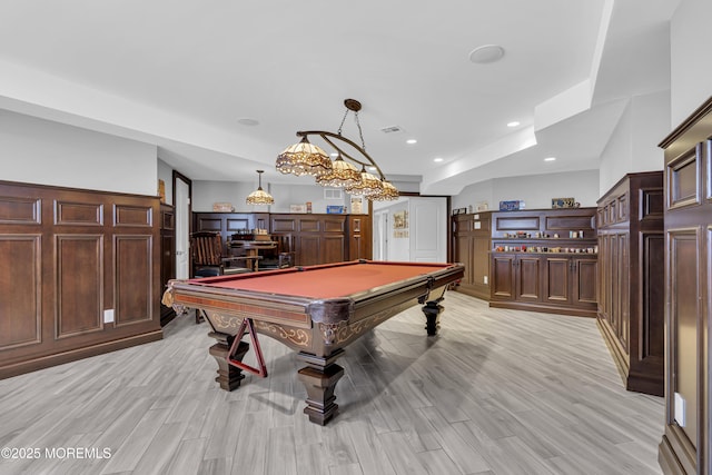 5 Champlain Ct, Lakewood, NJ 08701 - playroom featuring pool table, light wood-type flooring, and recessed lighting