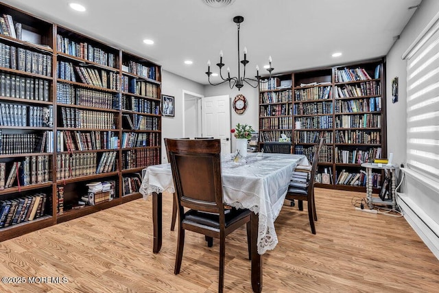 58 Hedge Dr, Lakewood, NJ 08701 - dining space featuring light wood finished floors, a chandelier, and recessed lighting