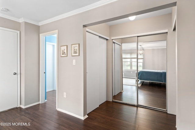 33 Honeysuckle Ln Unit 194, Red Bank, NJ 07701 - unfurnished bedroom featuring dark wood finished floors and ornamental molding