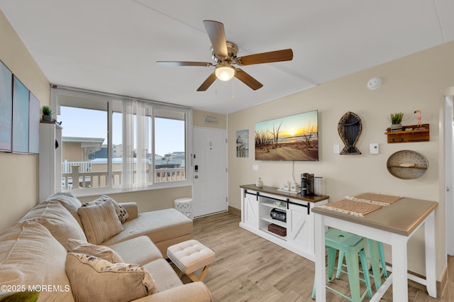 1515 Boulevard Blvd Unit 24, Seaside Heights, NJ 08751 - living room featuring light wood-style floors and a ceiling fan