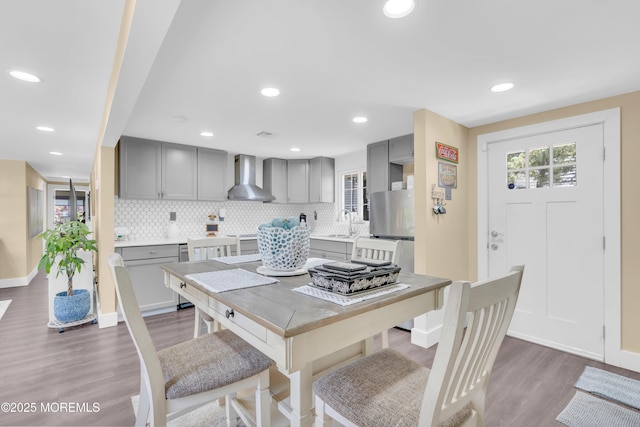 200 Ceylon Ave, Seaside Heights, NJ 08751 - dining space with dark wood finished floors and recessed lighting