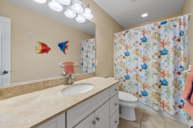 208 E 20th St, Long Beach Twp, NJ 08008 - bathroom featuring tile patterned flooring, vanity, and a shower with curtain