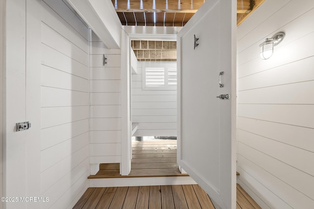 208 E 20th St, Long Beach Twp, NJ 08008 - mudroom with wood finished floors and wooden walls