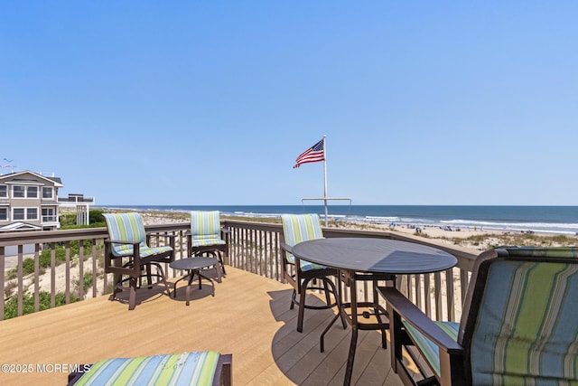 208 E 20th St, Long Beach Twp, NJ 08008 - wooden terrace featuring a water view