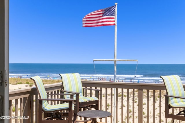 208 E 20th St, Long Beach Twp, NJ 08008 - wooden deck with view of water and beach