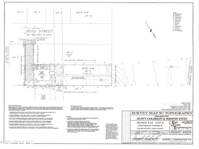 208 E 20th St, Long Beach Twp, NJ 08008 - survey map / technical document