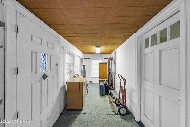 17 Wood Ave, Englishtown, NJ 07726 - hallway featuring wood ceiling and carpet