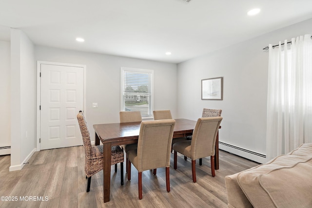 9 Maniwaki Ct, Toms River, NJ 08757 - dining space featuring baseboard heating, light wood-type flooring, and recessed lighting