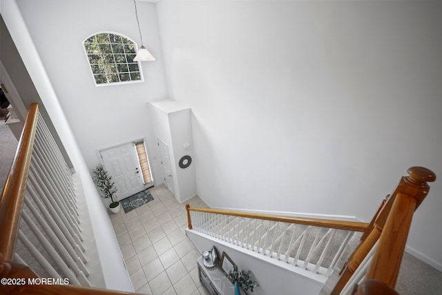 100 Pine St Unit 9, Lakehurst, NJ 08733 - entrance foyer with light tile patterned flooring and a towering ceiling