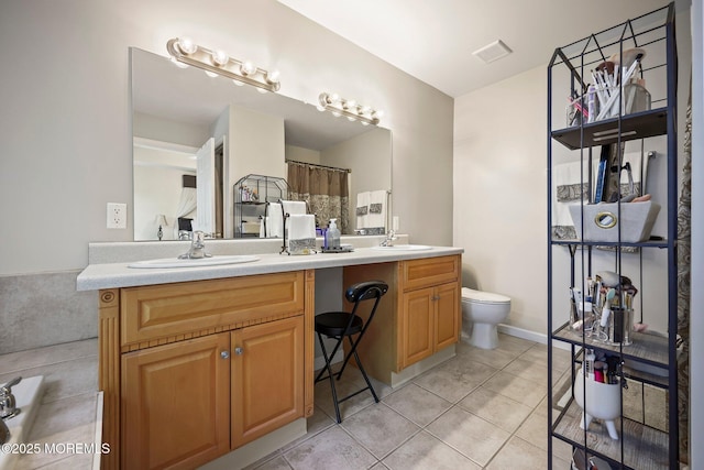 100 Pine St Unit 9, Lakehurst, NJ 08733 - bathroom with double vanity and tile patterned flooring