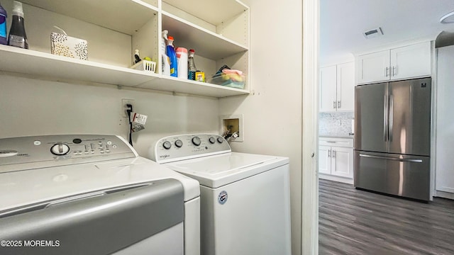 11 Ivy Rdg Unit 1000, Howell, NJ 07728 - laundry area with washing machine and clothes dryer and dark wood-type flooring