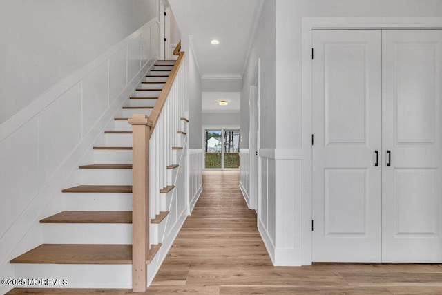 12 Outsail Ave, Barnegat, NJ 08005 - stairway featuring wood finished floors and ornamental molding