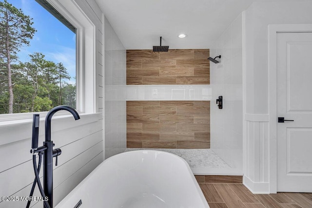 12 Outsail Ave, Barnegat, NJ 08005 - full bath featuring a freestanding tub, tiled shower, and recessed lighting