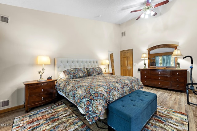 1887 Crimson Ct, Toms River, NJ 08755 - bedroom featuring wood finished floors, a ceiling fan, and high vaulted ceiling