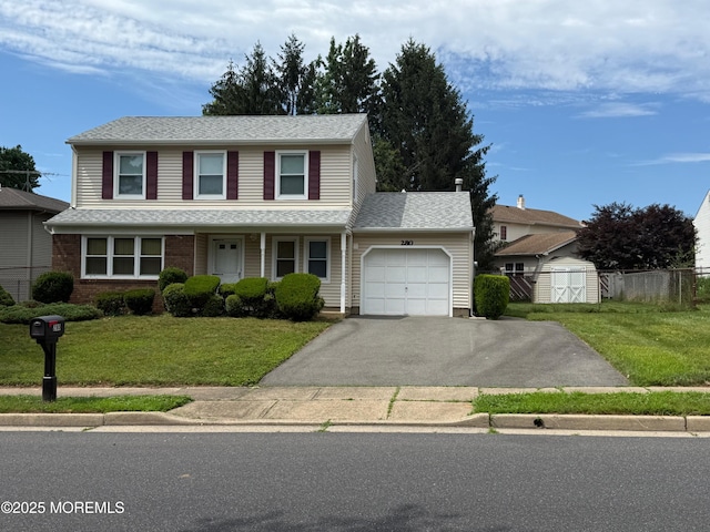 280 Mckinley Ave, Edison, NJ 08820 - traditional-style home with a garage, driveway, a shed, and brick siding