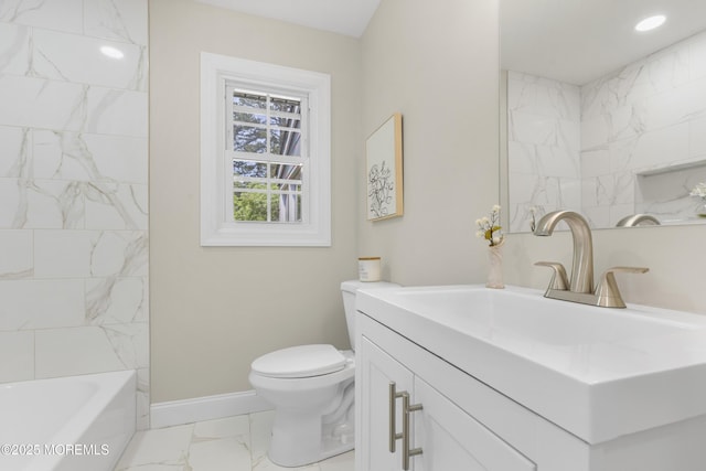 13 Pinehurst Dr, Little Egg Harbor, NJ 08087 - bathroom featuring marble look tiles and vanity