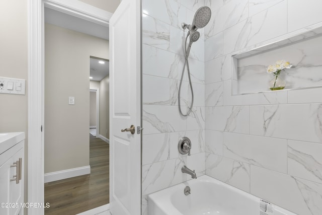 13 Pinehurst Dr, Little Egg Harbor, NJ 08087 - full bathroom with shower / bathtub combination, wood finished floors, and vanity