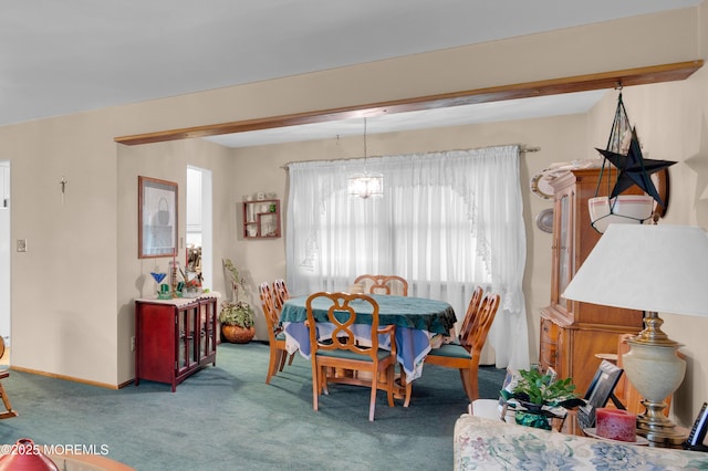 24 Roosevelt Dr, Brick, NJ 08724 - carpeted dining area featuring a chandelier and baseboards