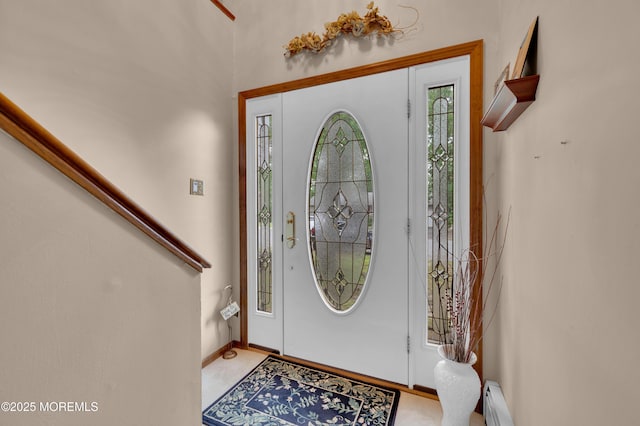 24 Roosevelt Dr, Brick, NJ 08724 - foyer with baseboards and a baseboard heating unit