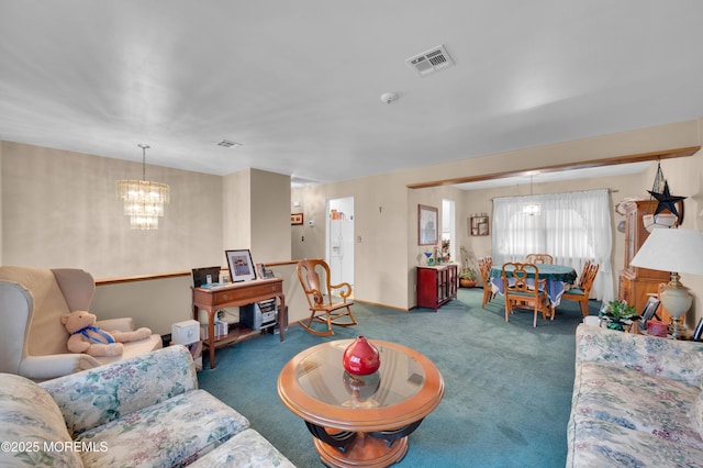 24 Roosevelt Dr, Brick, NJ 08724 - living room featuring a chandelier and carpet flooring