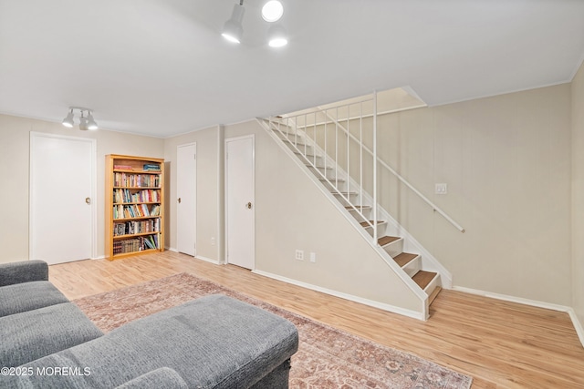 301 Spring St Unit 19, Red Bank, NJ 07701 - living room featuring wood finished floors and stairway