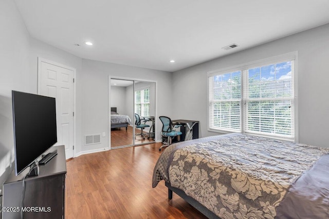 76 Deepwater Cir, Manalapan, NJ 07726 - bedroom featuring a closet, wood finished floors, and recessed lighting