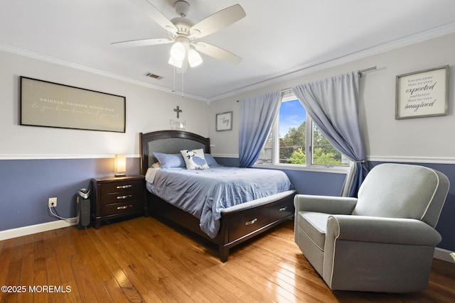 16 8th Ave, Monroe, NJ 08831 - bedroom featuring hardwood / wood-style floors, crown molding, and ceiling fan