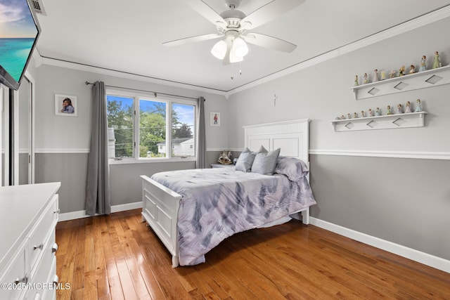 16 8th Ave, Monroe, NJ 08831 - bedroom with crown molding, light wood-style flooring, and a ceiling fan