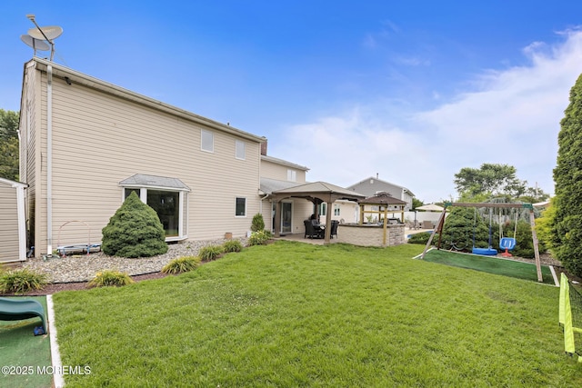 16 8th Ave, Monroe, NJ 08831 - back of house with a gazebo, a yard, and a patio area