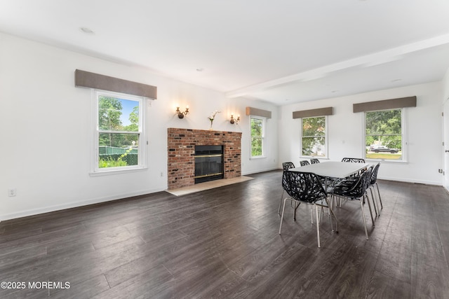 405 Hope Chapel Rd, Lakewood, NJ 08701 - dining space featuring dark wood-type flooring and a fireplace