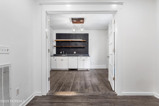 405 Hope Chapel Rd, Lakewood, NJ 08701 - indoor wet bar featuring white dishwasher, dark wood-style floors, and a heating unit