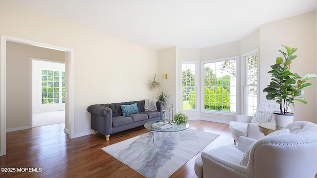18 Sage St, Holmdel, NJ 07733 - living area with wood finished floors and baseboards