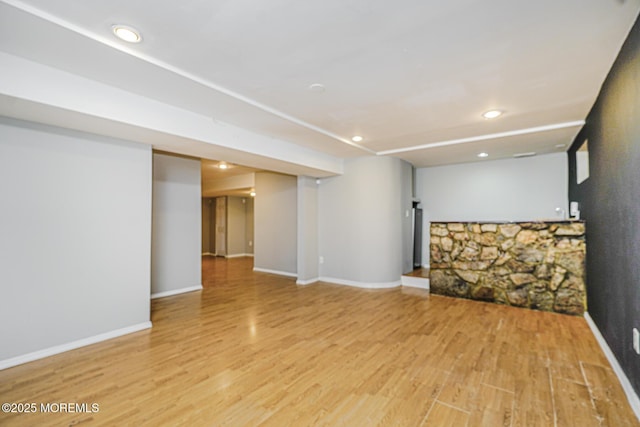 9 Mioduski Ct, Parlin, NJ 08859 - unfurnished living room with light wood-style floors and recessed lighting