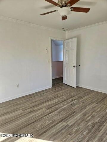 19 Sunrise Blvd, Forked River, NJ 08731 - unfurnished room featuring wood finished floors, crown molding, and a ceiling fan