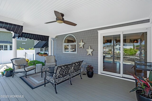 1510 Bel Aire Ct E, Point Pleasant, NJ 08742 - wooden terrace with ceiling fan