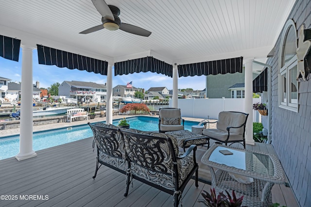 1510 Bel Aire Ct E, Point Pleasant, NJ 08742 - deck featuring a ceiling fan